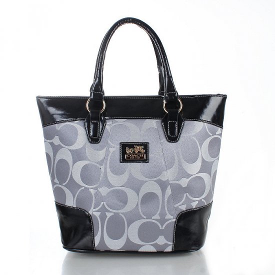 Coach Logo In Monogram Medium Grey Totes FDS | Women